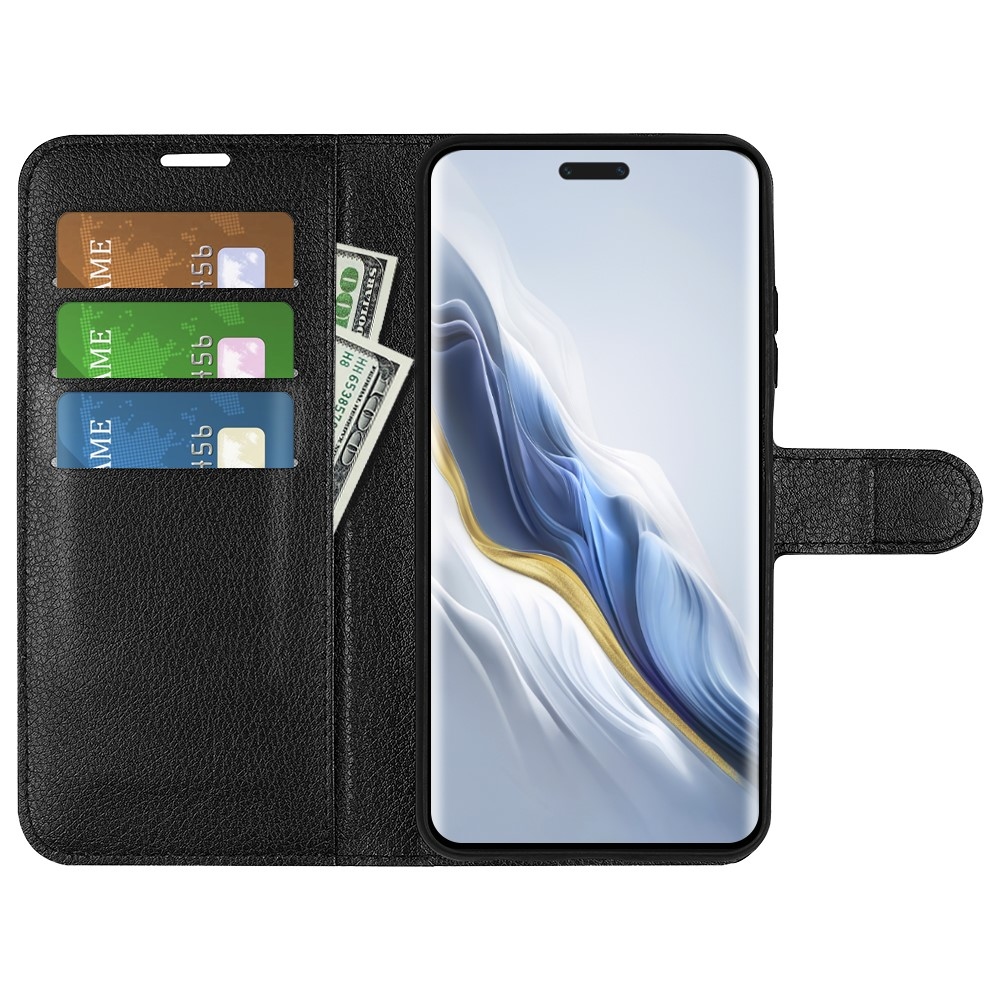 Litchi könyv tok a Honor Magic 6 Pro 5G készülékhez - fekete