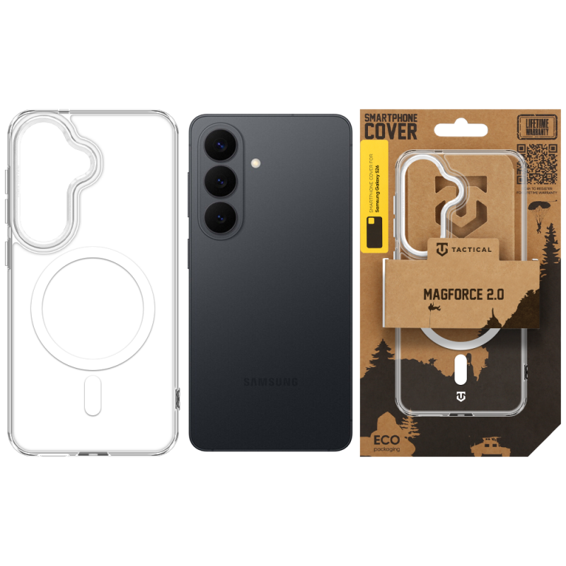 Tactical MagForce 2.0 tok a Samsung Galaxy S26-hoz, ezüst színben