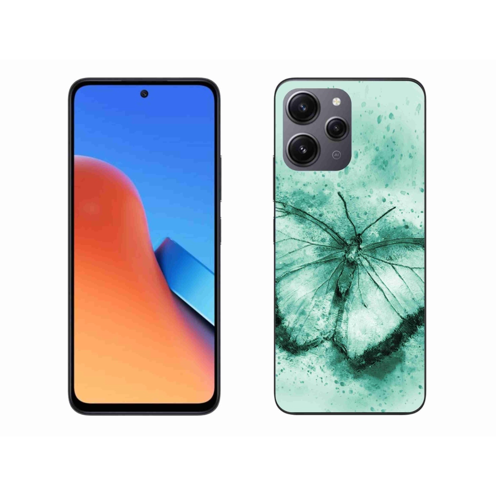 Gél tok mmCase a Xiaomi Redmi 12-hez - zöld pillangó