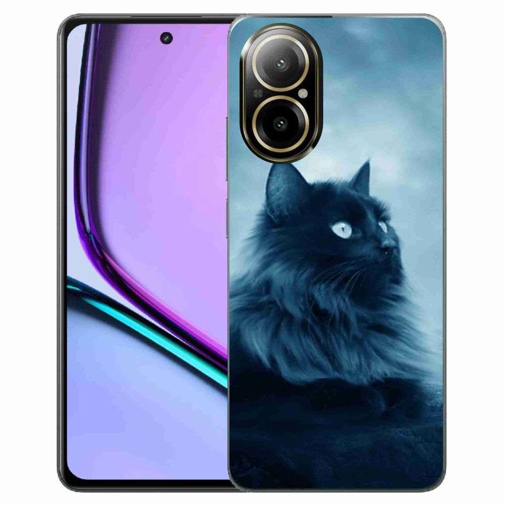 Gél tok mmCase a Realme C67 készülékhez - fekete macska 1