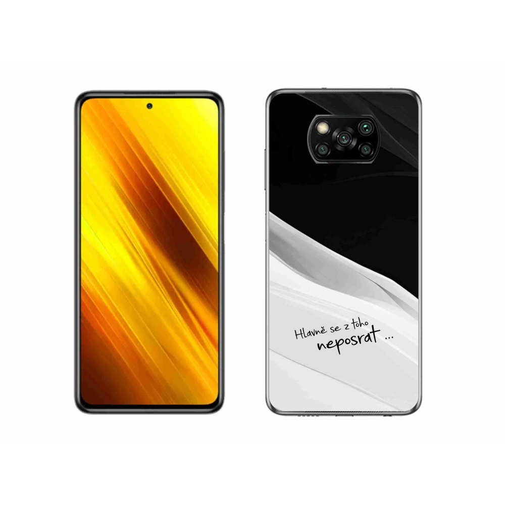 Gél borító mmCase a Xiaomi Poco X3 Pro számára - vicces szöveg 13 fekete és fehér háttérrel