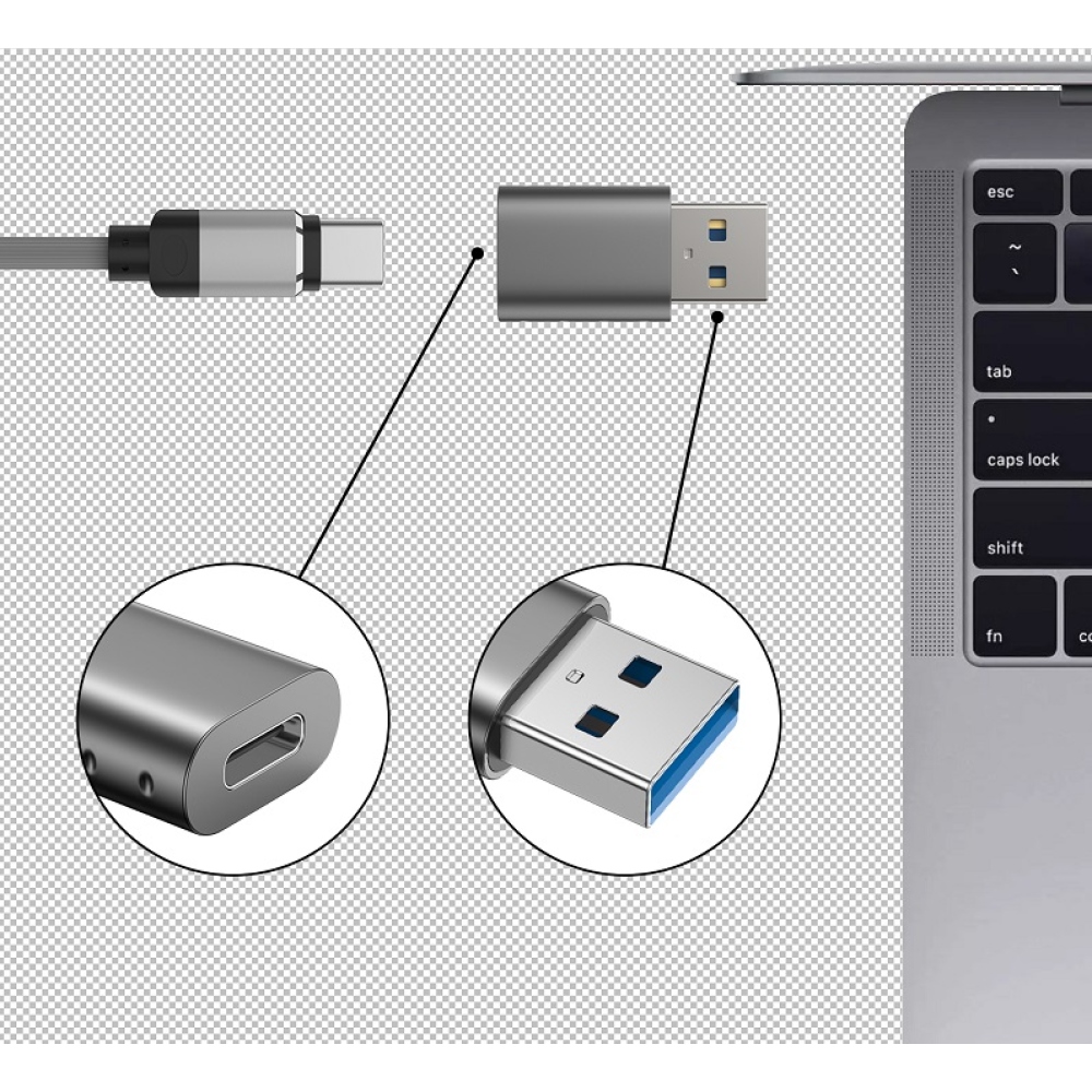 Swissten USB-A (m)/USB-C (f) adapter