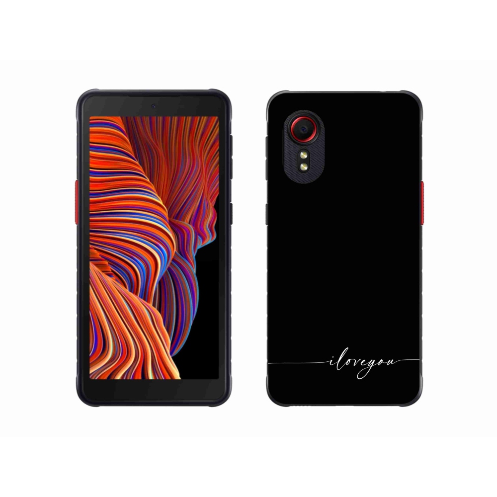 Gél borító mmCase Samsung Galaxy Xcover 5 - I love you fekete háttérrel