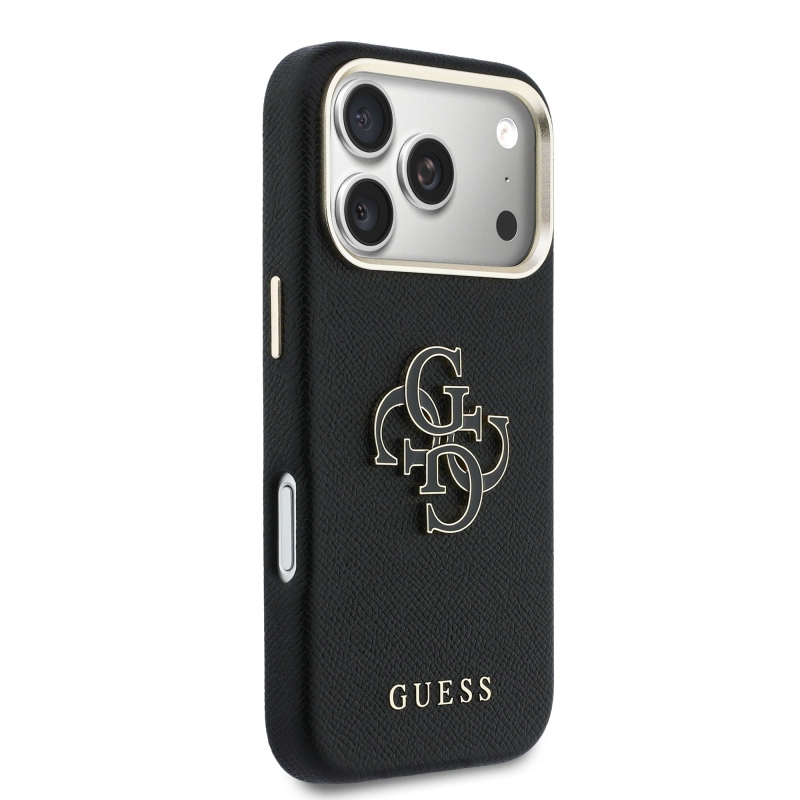 Guess PU gyanta logós hátlap iPhone 17 Pro fekete színűre
