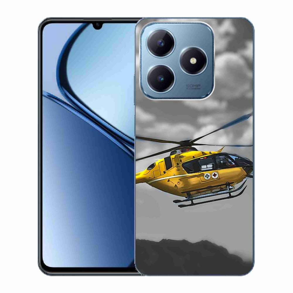 Zselés borítás mmCase a Realme C63 készülékhez - sárga helikopter