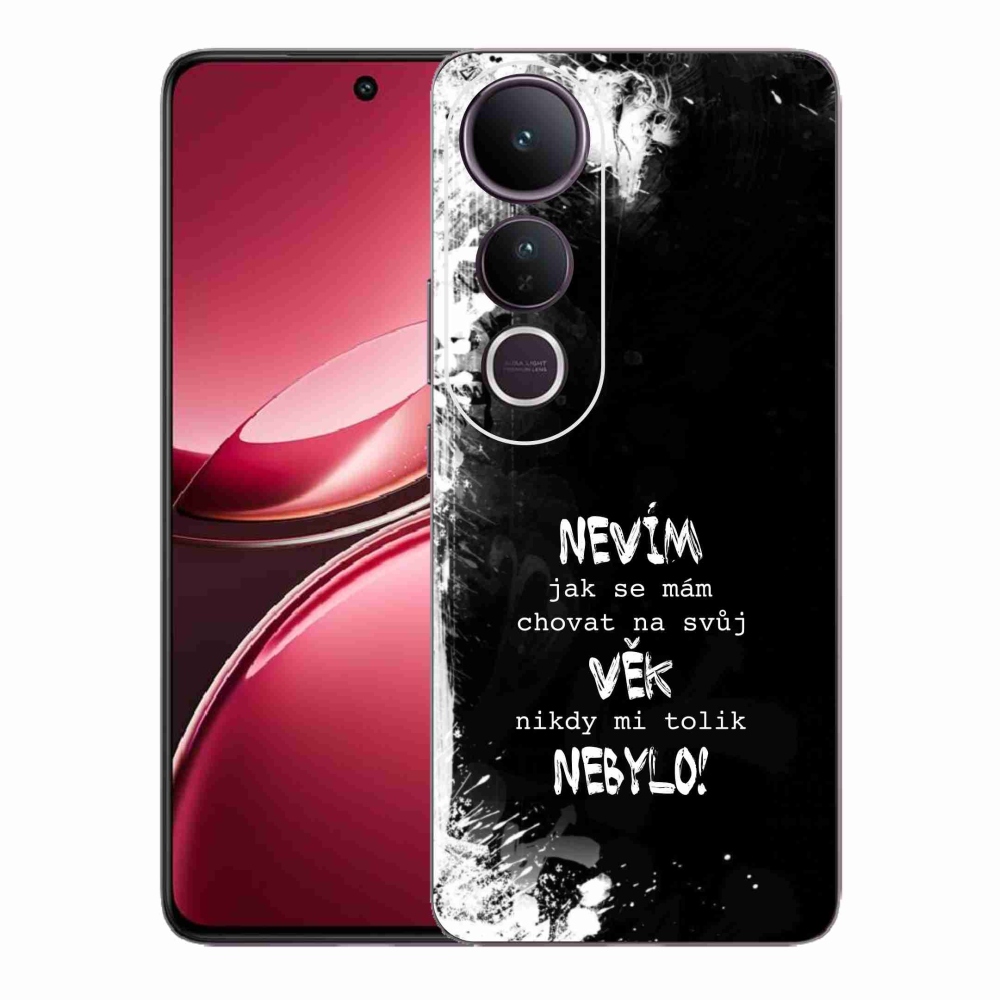 Gél borító mmCase a Vivo V50 Lite 4G/5G készülékhez - vicces szöveg 14 fekete háttér