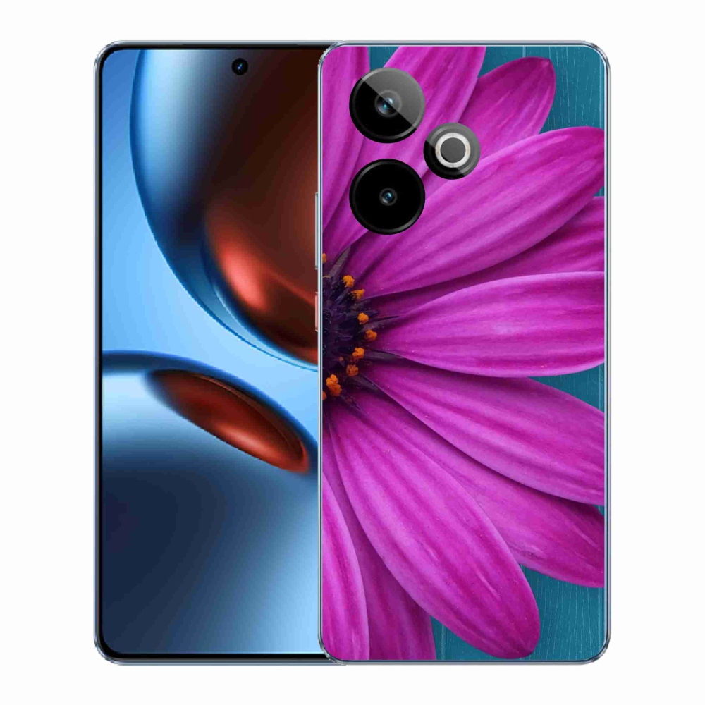 Zselés borítás mmCase a Realme GT 7 5G/GT 7T 5G készülékhez - lila margarétás színű