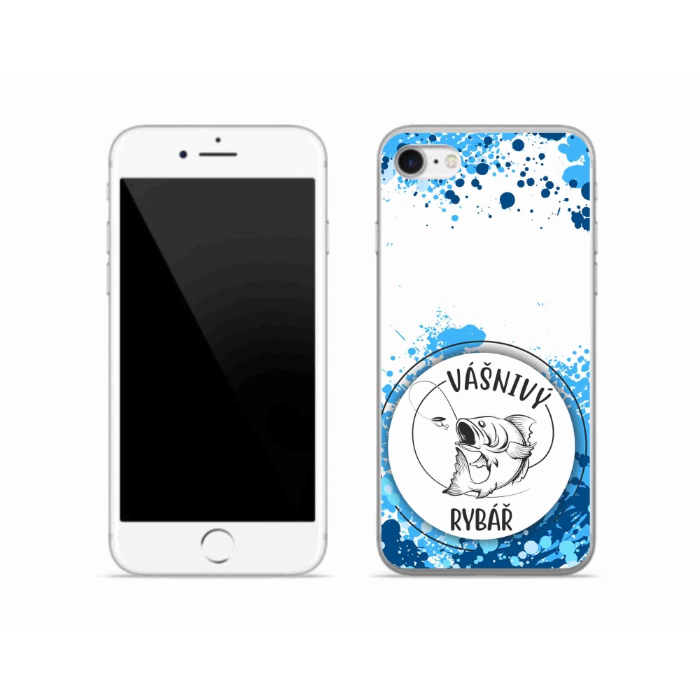 Gél borítás mmCase iPhone SE (2022) - szenvedélyes halász fehér háttérrel