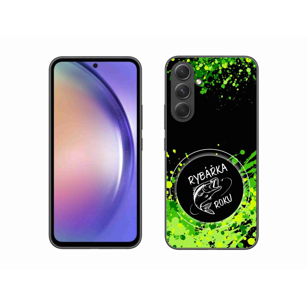 Zselés borító mmCase Samsung Galaxy A54 5G - Az év horgásza fekete háttérrel