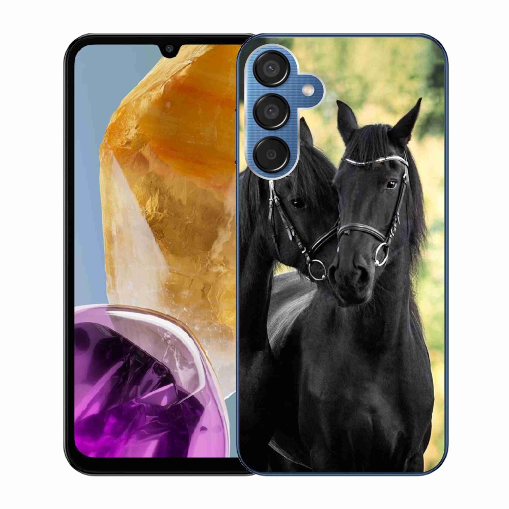 Zselés borítás mmCase Samsung Galaxy M15 5G - két fekete ló