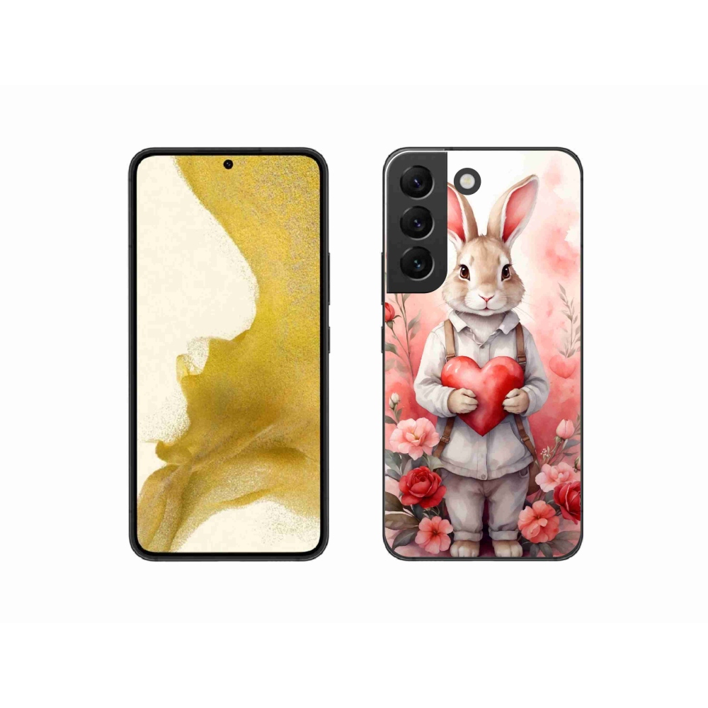 Zselés borítás mmCase Samsung Galaxy S22 5G - nyúl szívvel