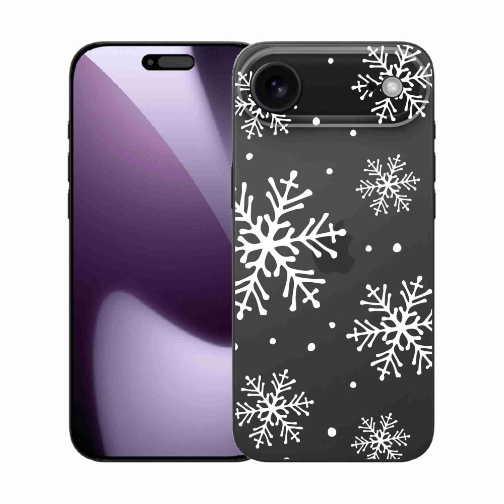 Gél borítás mmCase iPhone 17 Air készülékhez - fehér pelyhek átlátszó háttéren