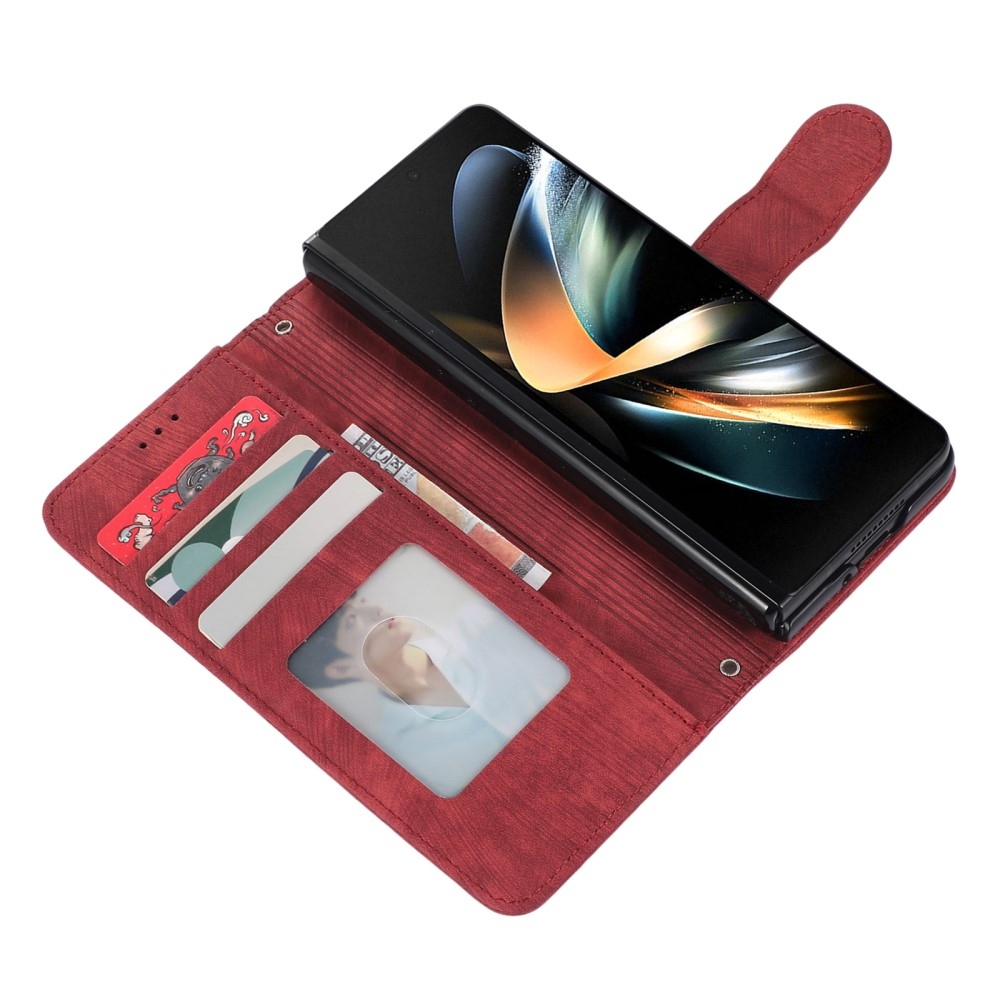 Tárcás könyvtáska Samsung Galaxy Z Fold5 5G - piros