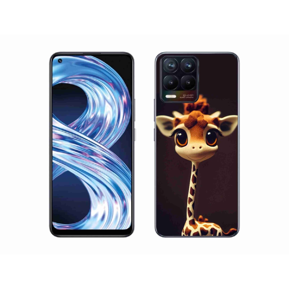 Gél borítás mmCase a Realme 8 4G készülékhez - kis zsiráf