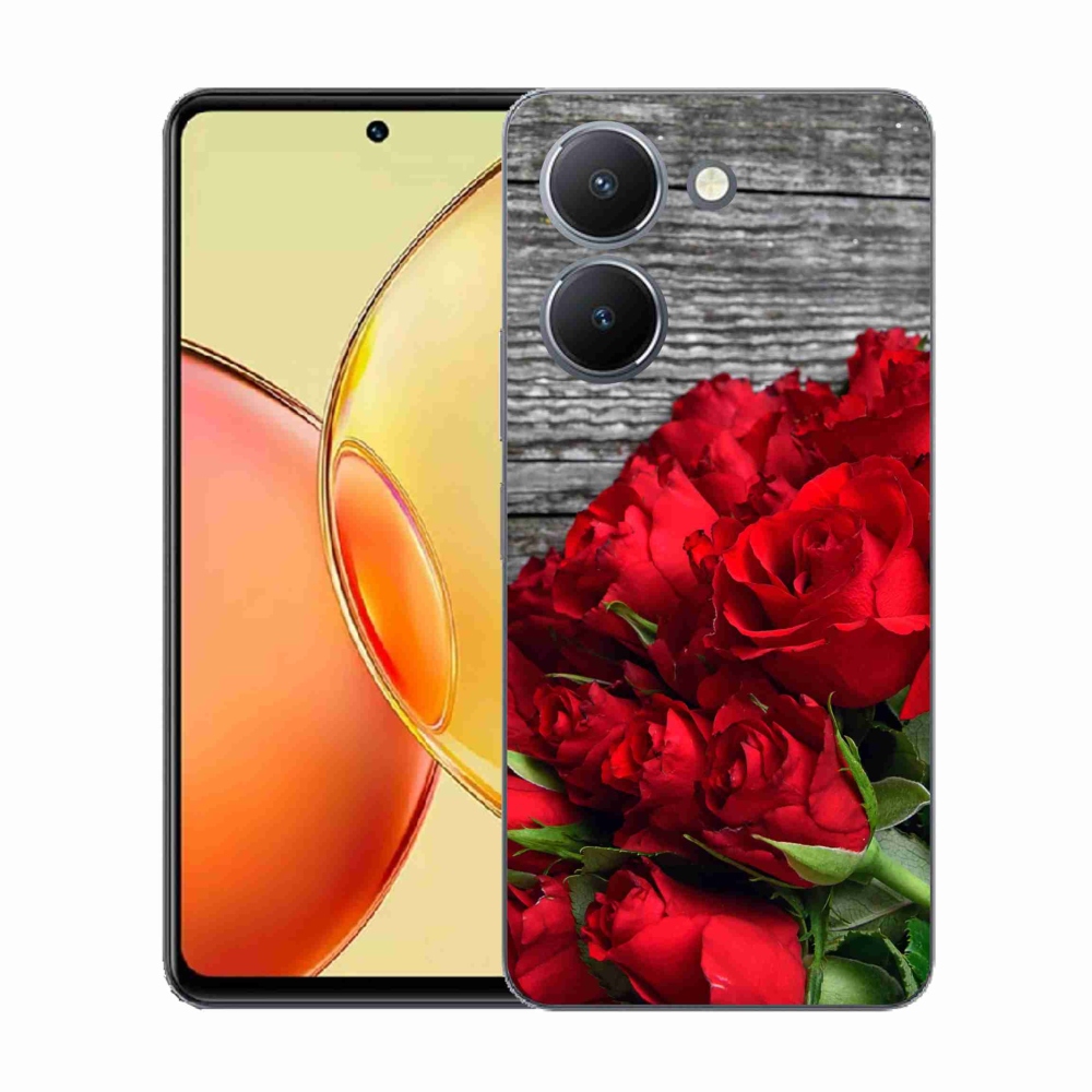 Gél borító mmCase a Vivo Y36-hoz - piros rózsa