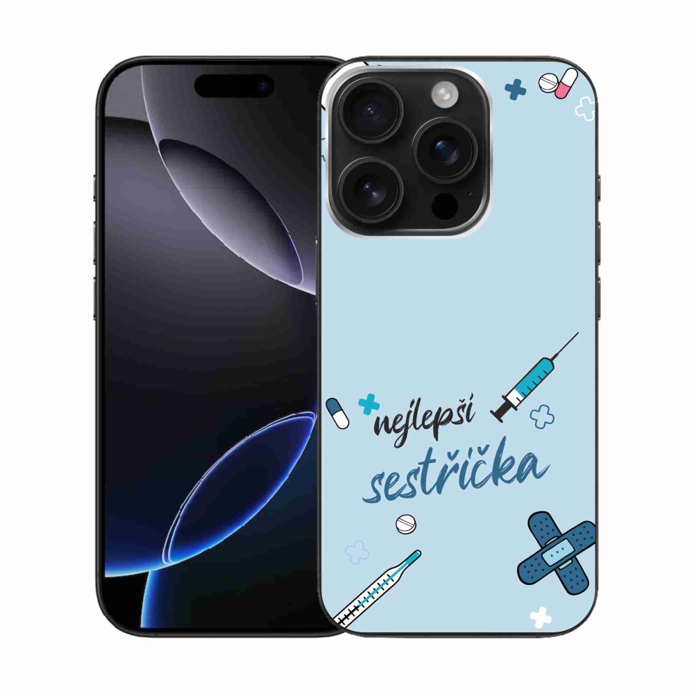 Gél borítás mmCase iPhone 16 Pro - legjobb kishúg kék háttérrel