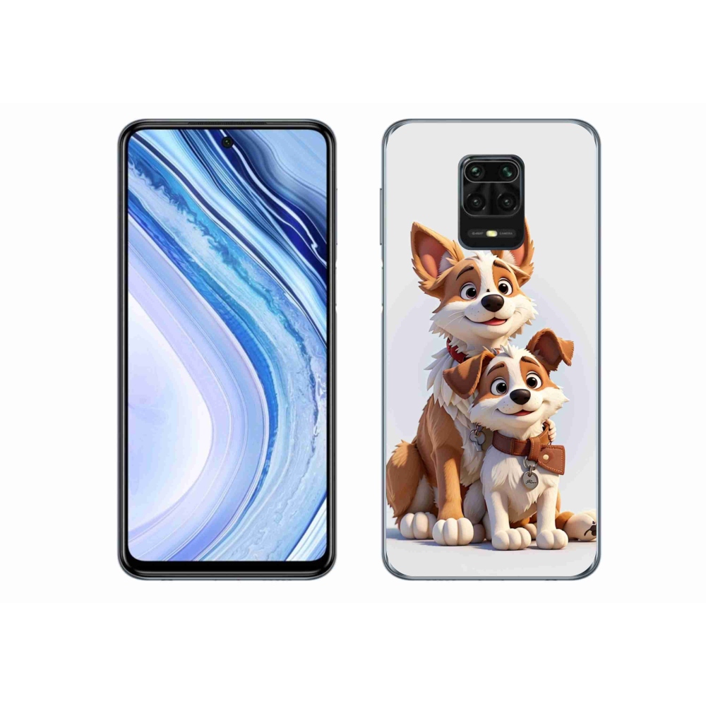 Gél borítás mmCase a Xiaomi Redmi Note 9 Pro számára - kutyák rajzolása