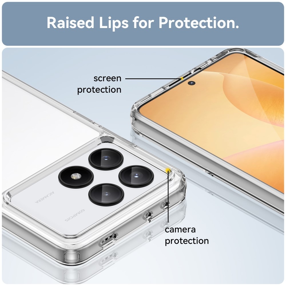 Gél tok kemény hátlappal a Xiaomi Poco X6 Pro 5G számára - átlátszó