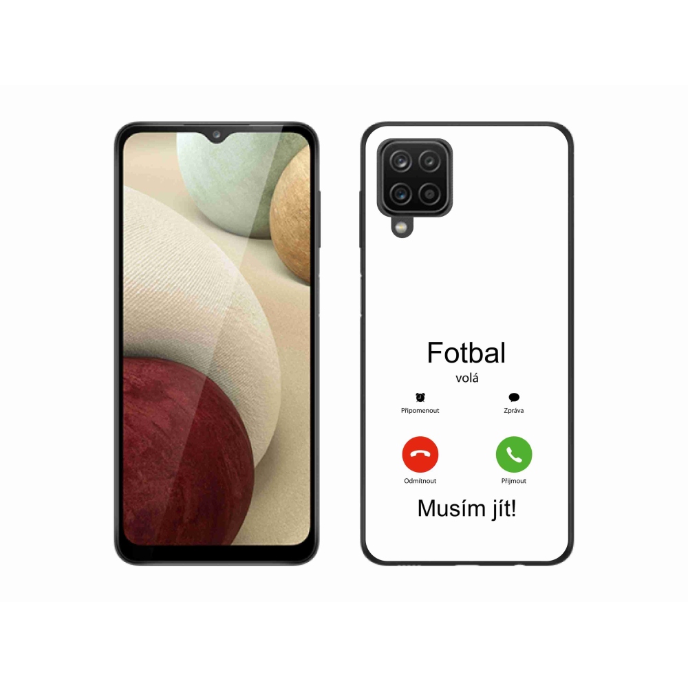 Gél borító mmCase Samsung Galaxy A12 - futball hívások fehér háttérrel