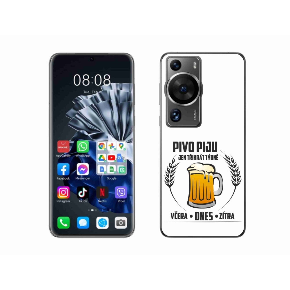 Gél borító mmCase a Huawei P60 Pro készülékhez - sör motívum fehér háttérrel