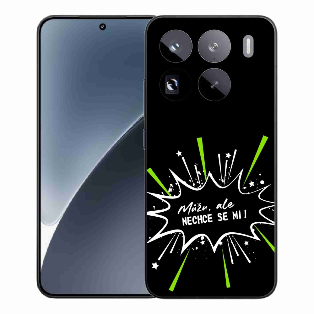 Gél borító mmCase a Xiaomi 15 Pro-hoz - vicces szöveg 11 fekete háttérrel