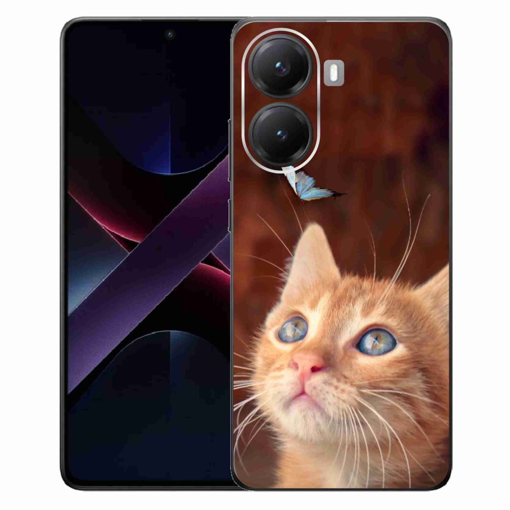 Gél borítás mmCase a Xiaomi Poco X7 Pro 5G számára - pillangó és cica