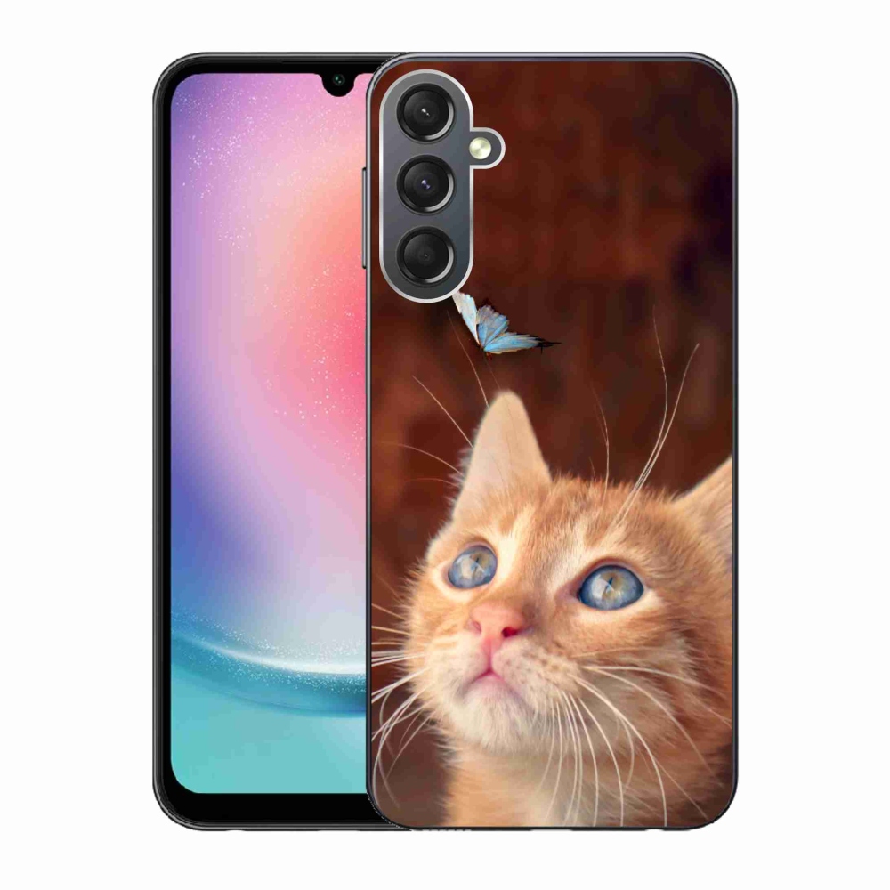 Gél borítás mmCase Samsung Galaxy A24 készülékhez - pillangó és cica