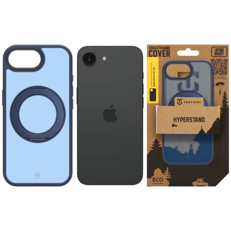 Tactical MagForce Hyperstand tok az Apple iPhone 16e/17e készülékhez, mélykék