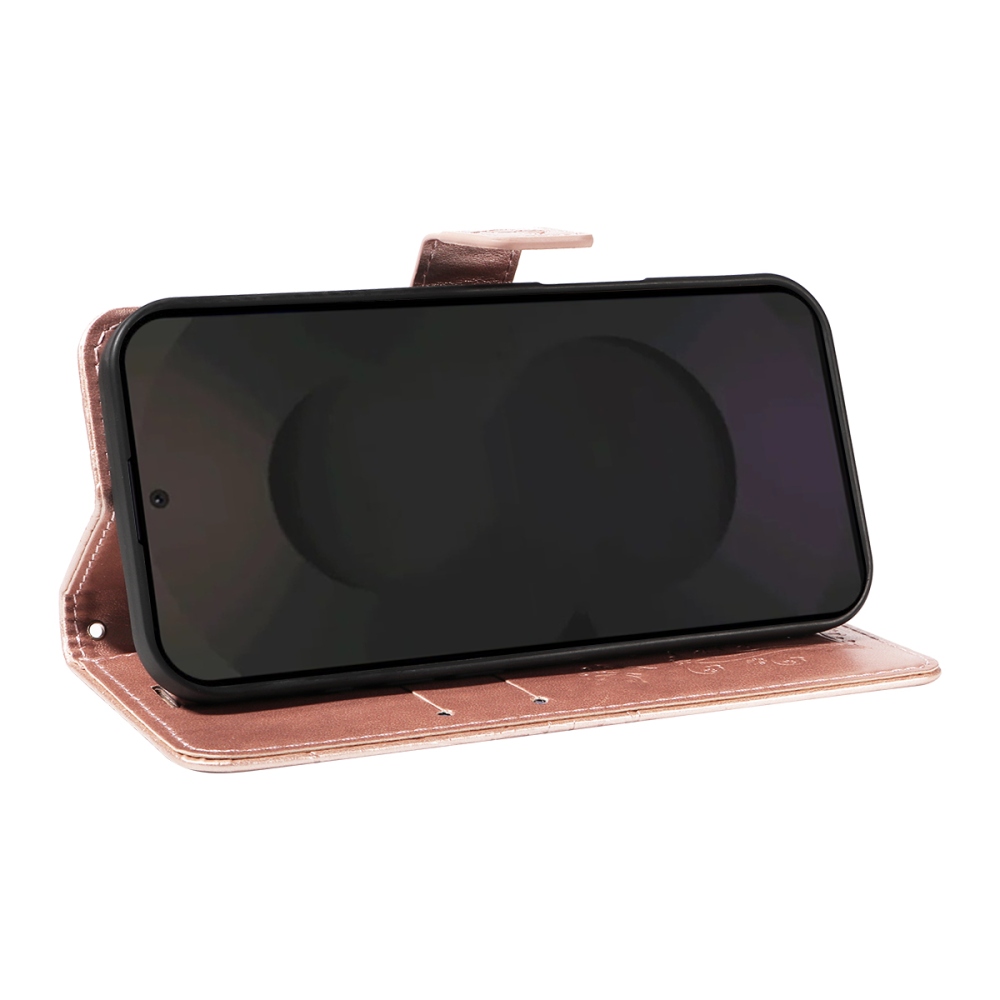 Nagy pillangó könyv tok Samsung Galaxy S25 FE készülékhez - rózsaarany