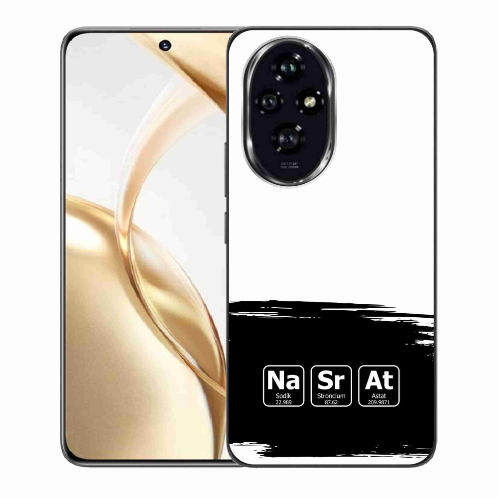 Gél borító mmCase a Honor 200 5G készülékre - kémiai elemek fekete és fehér háttérrel