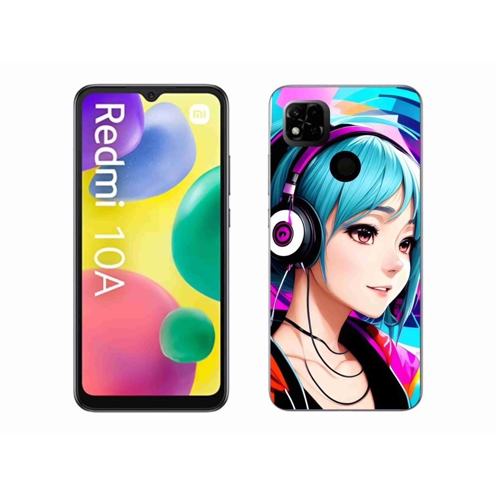 Gél borítás mmCase a Xiaomi Redmi 10A - lány fejhallgatóval
