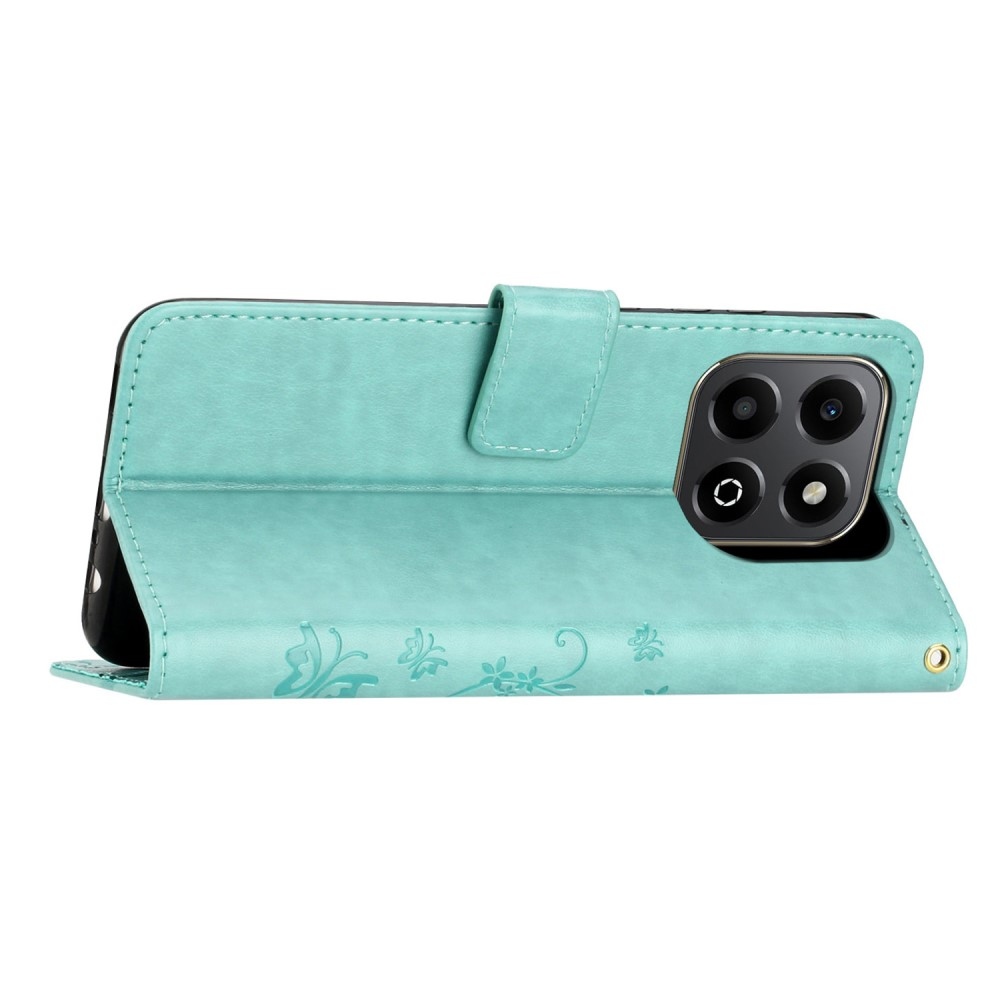 Virágok könyvtáska Honor X6b-hez - teáskék