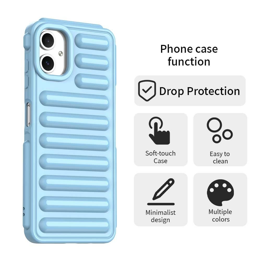 Csíkos tartós borító Samsung Galaxy A06 4G készülékhez - kék