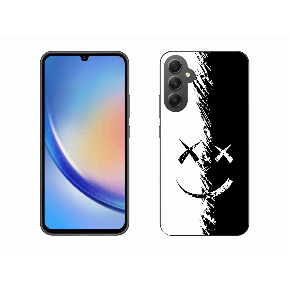 Gél védőhuzat mmCase Samsung Galaxy A34 5G - fekete-fehér mosolygó