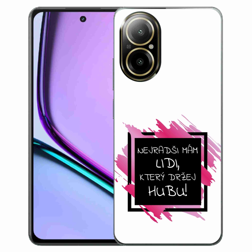 Gél borító mmCase a Realme C67 készülékhez - vicces szöveg 7 fekete-fehér háttérrel