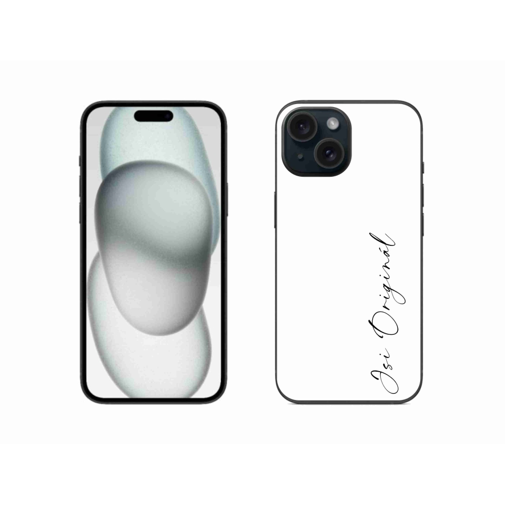 Gél borító mmCase iPhone 15-hez - te vagy az eredeti fehér háttér