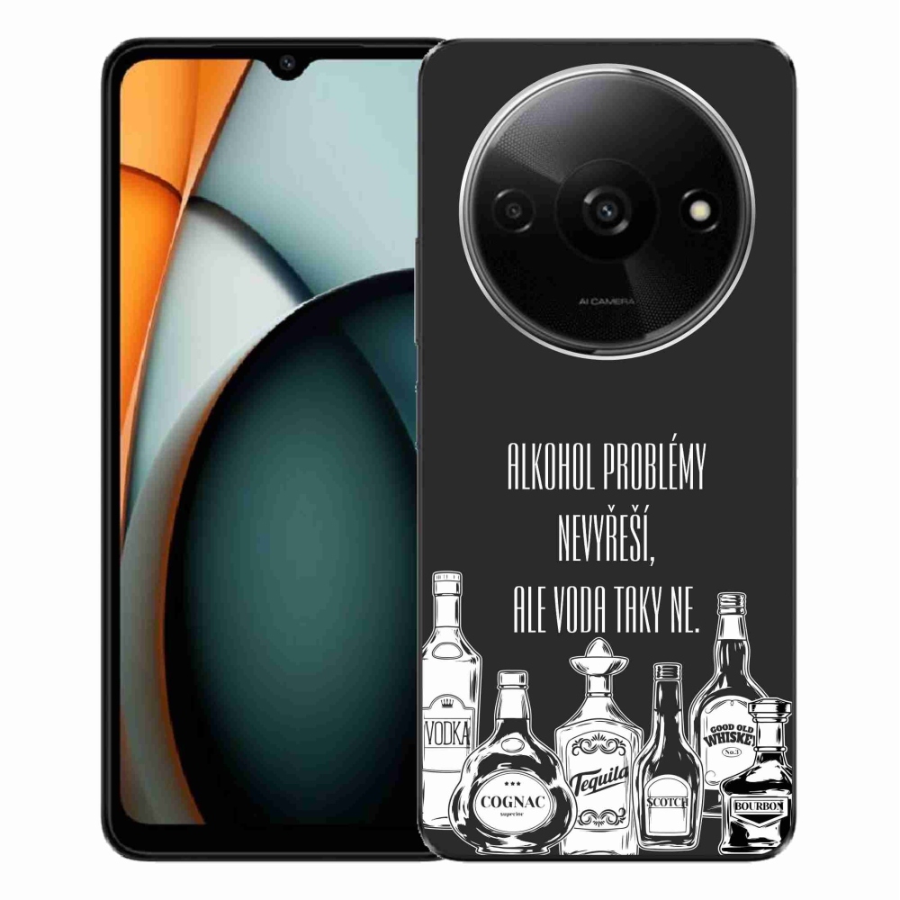 Gél borító mmCase a Xiaomi Redmi A3-hoz - vicces szöveg fekete háttérrel