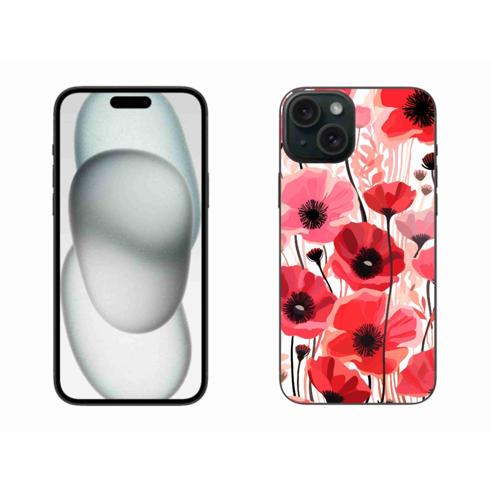 Zselés borítás mmCase iPhone 15 Plus készülékhez - mákos 1