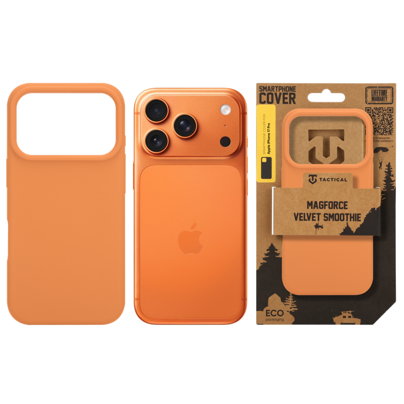 Taktikai MagForce bársony Smoothie borító Apple iPhone 17 Pro ügynök narancssárga színű ügynökhöz