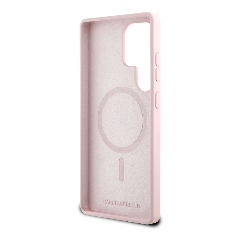 Karl Lagerfeld Liquid Silicone K&CH Heads MagSafe hátlap Samsung Galaxy S25 Ultra Pink borító Samsung Galaxy S25 Ultra Pink
