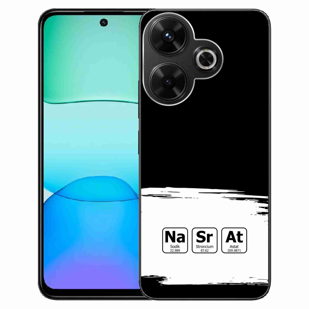 Gél borító mmCase a Xiaomi Redmi 13 4G/Poco M6 4G - kémiai elemek fehér és fekete háttérrel