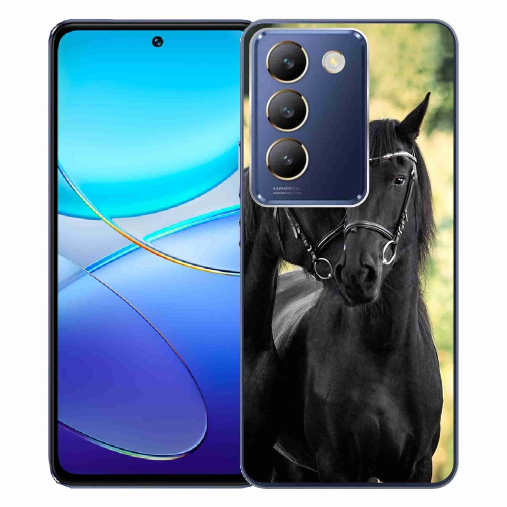 Gél borítás mmCase a Vivo V40 SE 4G/5G-n - két fekete ló