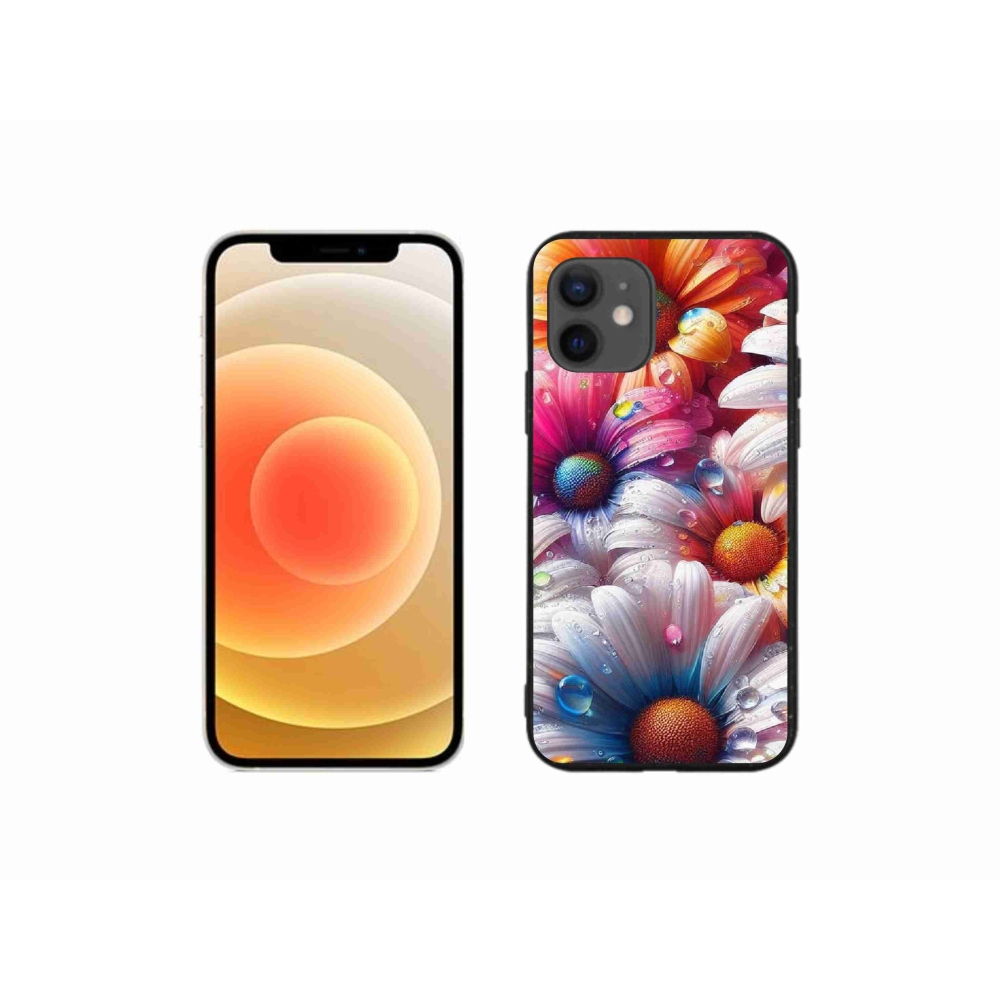 Zselés borítás mmCase iPhone 12 mini készülékhez - színes margaréták