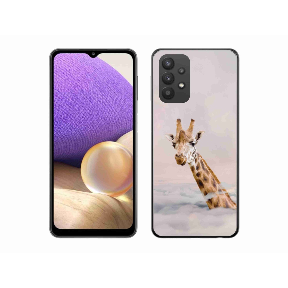 Zselés borítás mmCase Samsung Galaxy A32 5G - zsiráf a felhők között