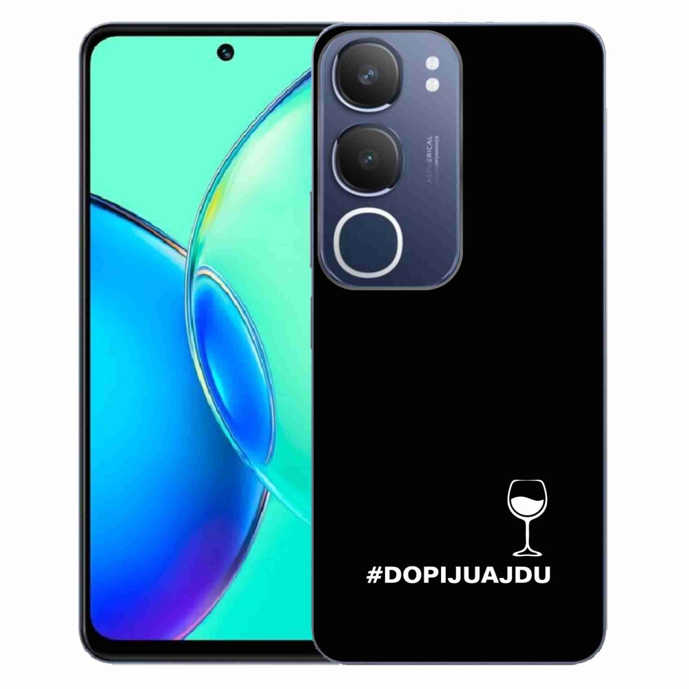 Gél borítás mmCase a Vivo Y19s készülékhez - bor motívum fekete háttérrel