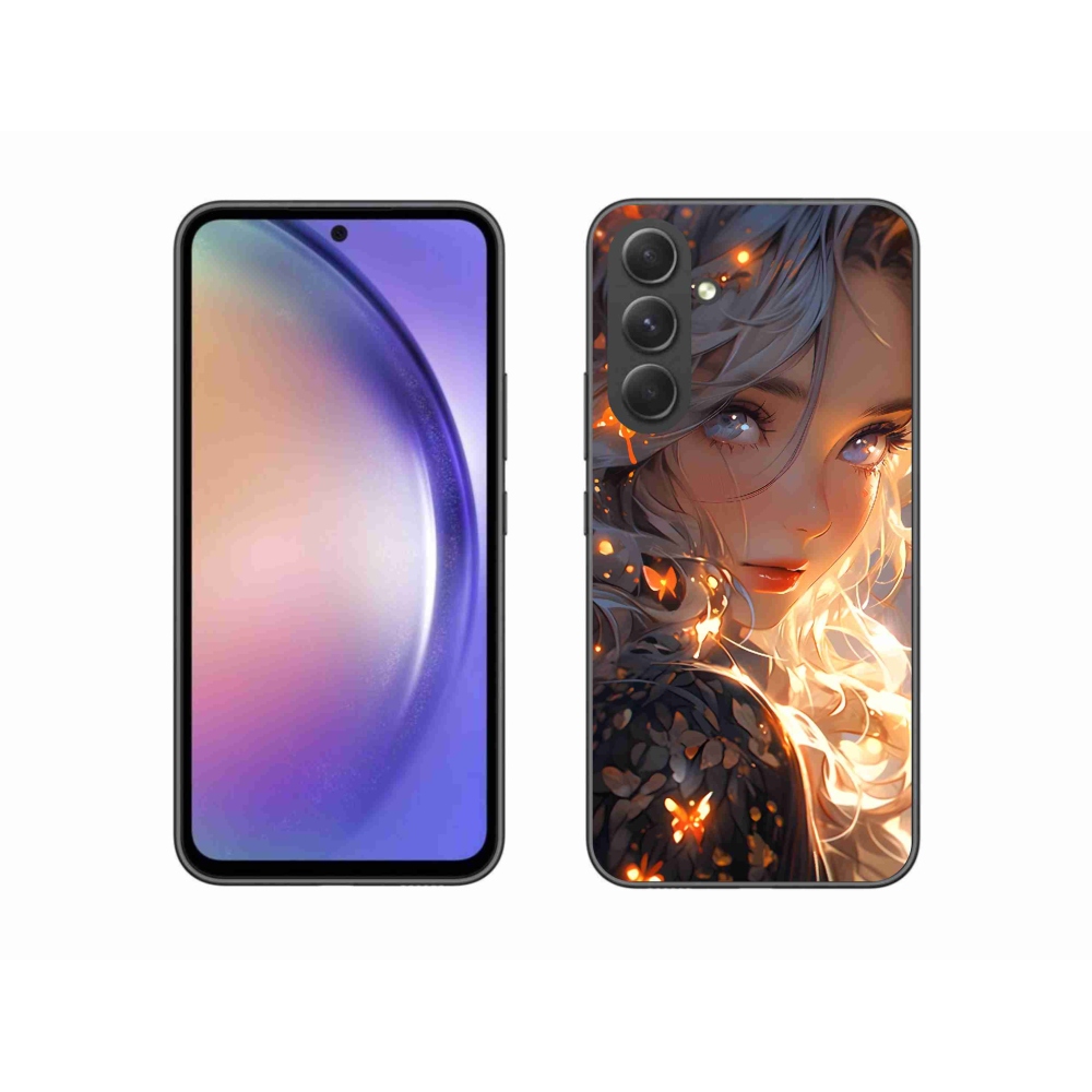 Gél borítás mmCase Samsung Galaxy A54 5G - lány és pillangók