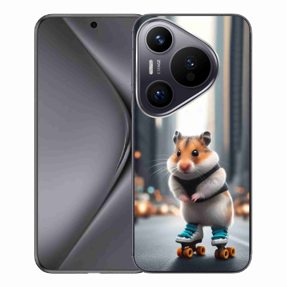 Gél borítás mmCase a Huawei Pura 70 Pro számára - hörcsög a korcsolyán