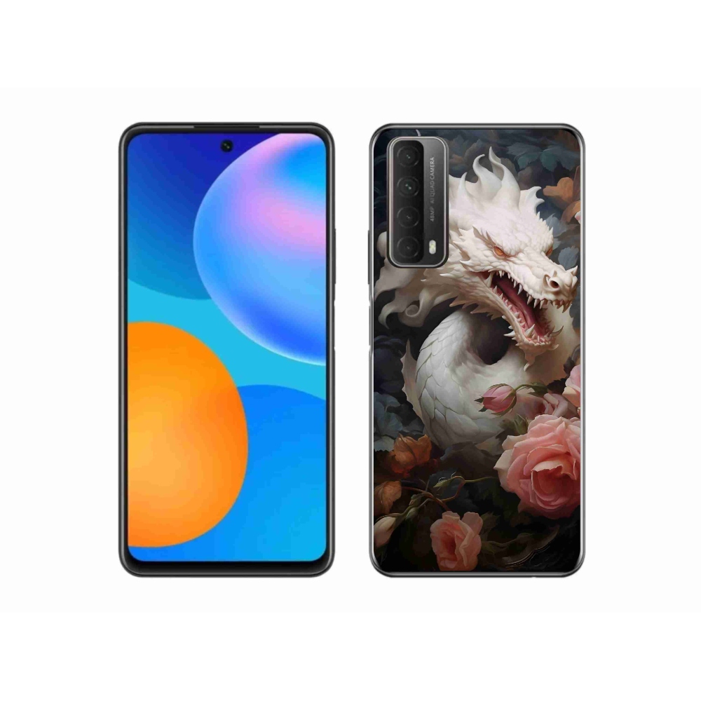 Gél védőhuzat mmCase a Huawei P Smart (2021) - fehér sárkányhoz