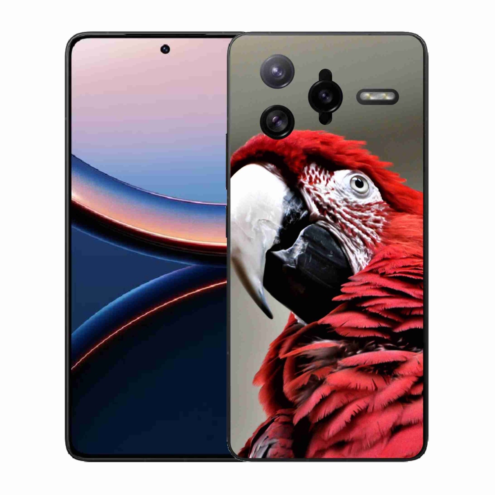 Gél borítás mmCase a Xiaomi Poco F7 Ultra készülékhez - papagáj ara piros