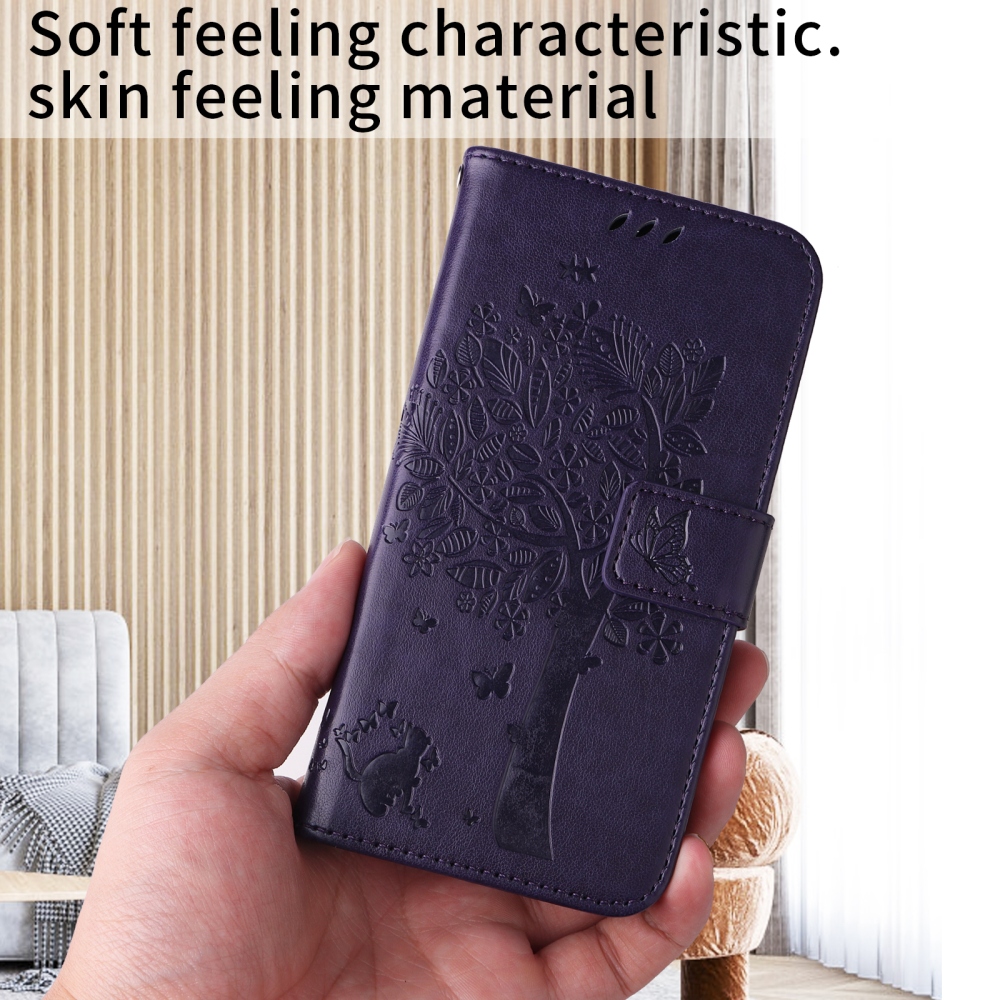 Fák könyvtáska iPhone 17-hez - sötétlila